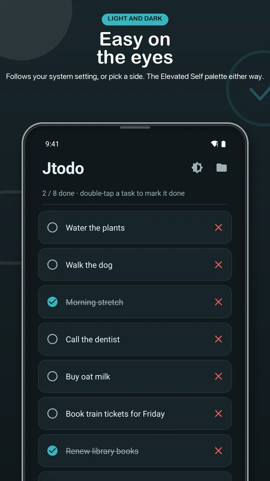 Jtodo store preview in dark mode